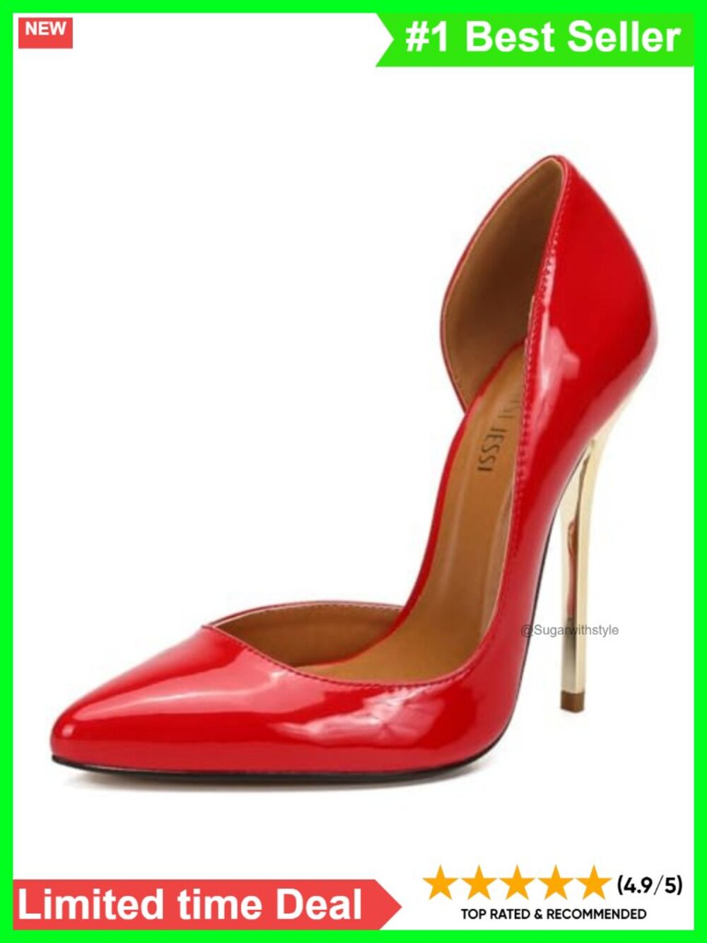 Women's Pointed Toe Slip On Stiletto Heels Synthetic Patent PU Pumps